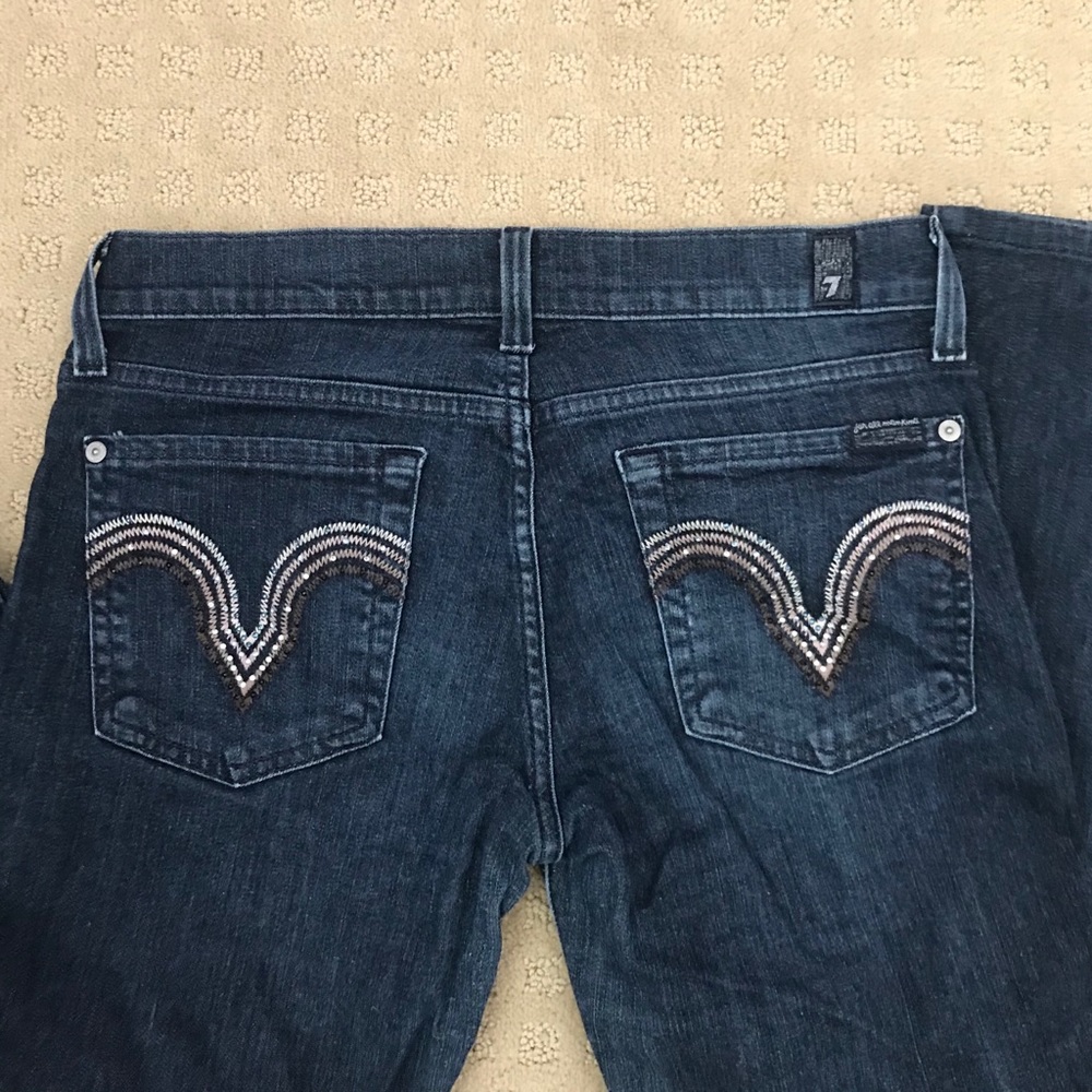 7 for all mankind straight leg dark wash jeans